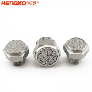廠家直銷316不銹鋼燒結(jié)消聲器耐高溫降噪，粉末燒結(jié)氣動(dòng)元件可按需定制