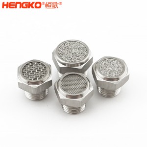 廠家直銷316不銹鋼燒結(jié)消聲器耐高溫降噪，粉末燒結(jié)氣動(dòng)元件可按需定制