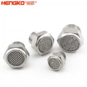 廠家直銷316不銹鋼燒結(jié)消聲器耐高溫降噪，粉末燒結(jié)氣動(dòng)元件可按需定制